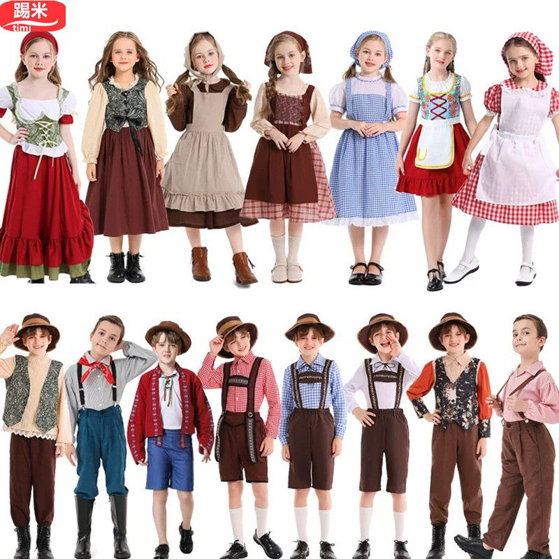 新款奥地利德国男女童复古传统服饰幼儿园舞台丹麦童话剧演出服装