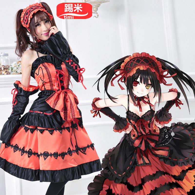 动漫新款约会大作战 洛丽塔 live 时崎狂三灵装 lolita哥特公主服