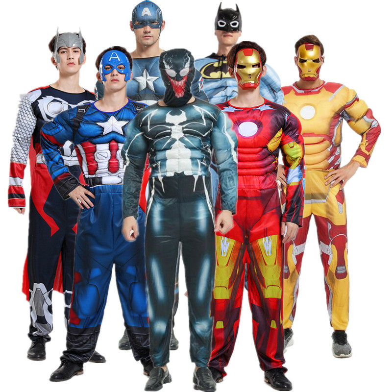 万圣节成人复仇者联盟钢铁侠肌肉服装雷神擎天柱绿巨人漫威演出服
