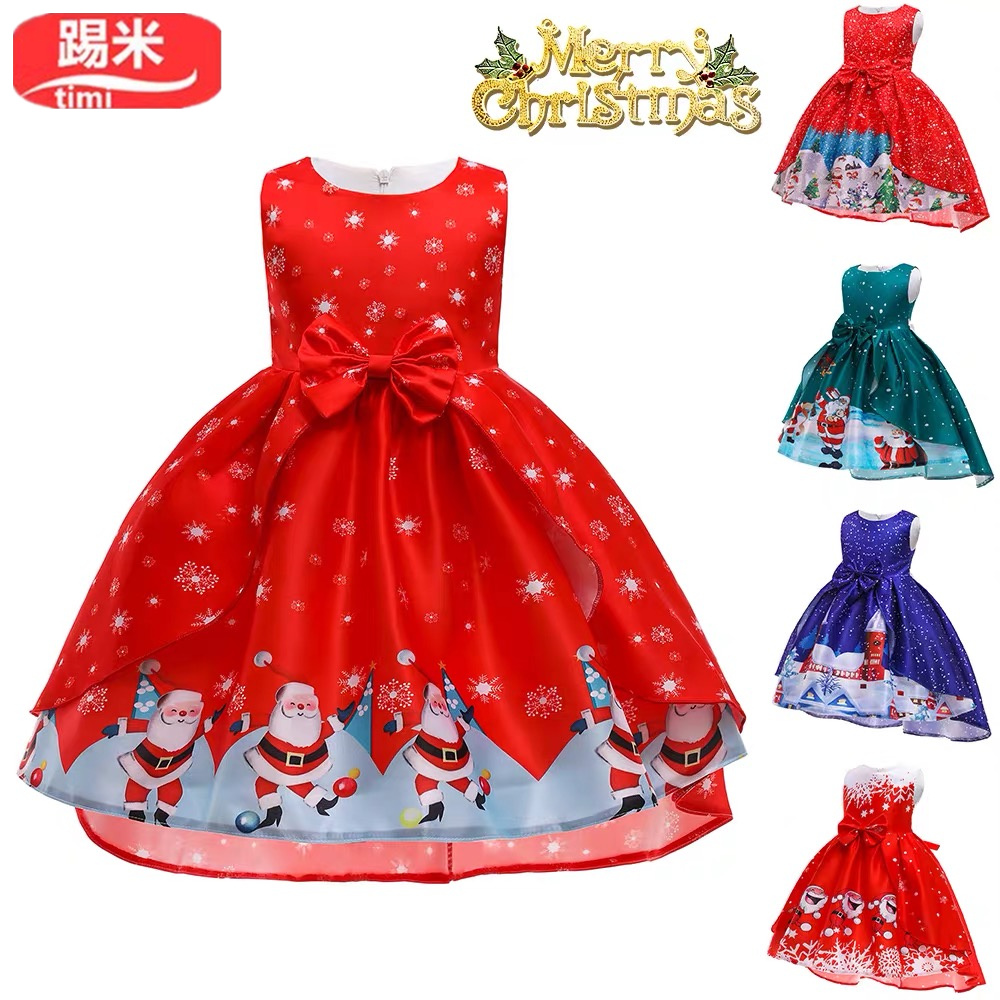 女童公主连衣裙圣诞主题演出服