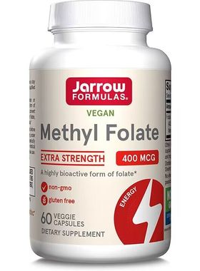 美国直邮Jarrow Formulas Methylfolate甲基叶酸5-MTHF400mcg60粒