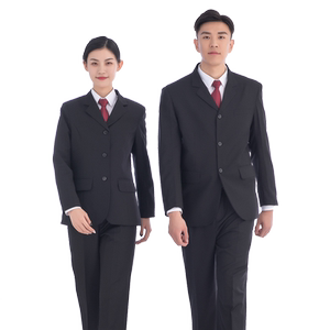 鲁之锦衣新式黑色春秋装冬装西服工作服春秋裤冬裤工作服