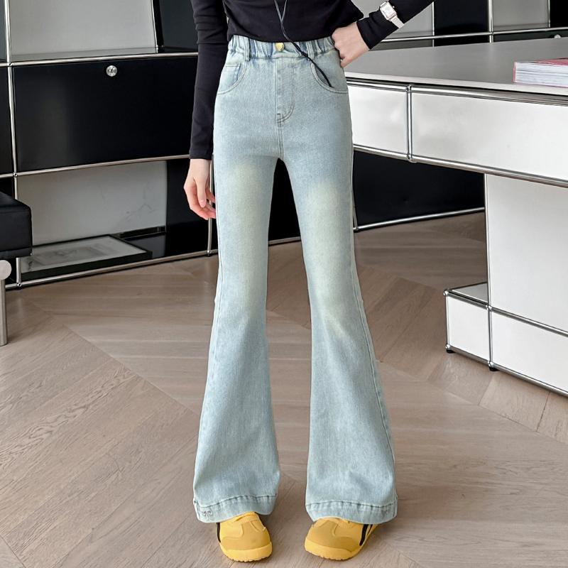 女童牛仔裤春秋修身弹力中大童