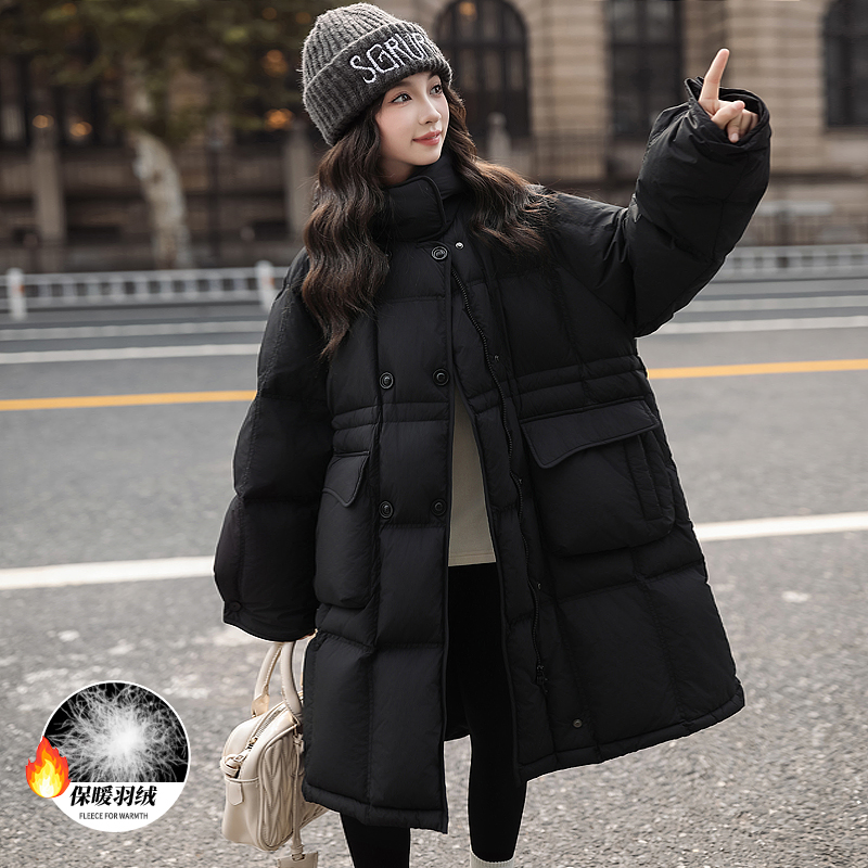 女童2025新款连帽泡芙羽绒服