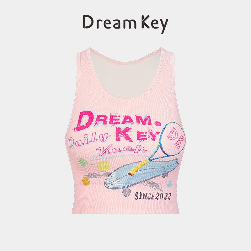 2026【春上新】一体织工字背带垫印花背心健身运动无袖背心8347,运动服/休闲服装,运动背心,淘宝优惠券,粉丝福利购,淘宝优惠卷