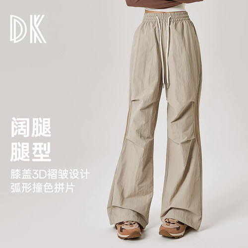 DK美式复古工装裤女士宽松bf