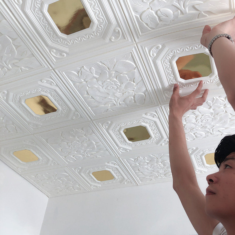 防水自粘3d立体电视背景墙贴屋顶吊顶天花板装饰墙纸客厅房间贴纸