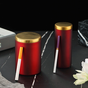 不忍心分手！金属烟盒烟罐带密封烟桶加厚罐烟丝筒粗细烟车载便携