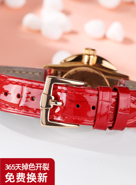 表带真皮女士手红色代用天梭卡西欧浪琴欧米茄DW女表通用高端软皮