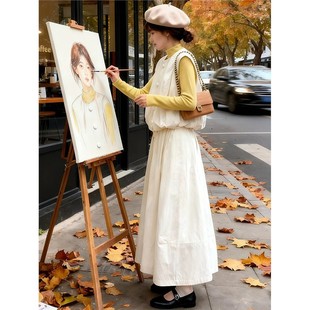 冬装穿搭一整套2025超火小香风韩系超好看气质马甲棉服裙子套装女