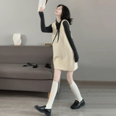 韩系巨好看针织连衣裙子