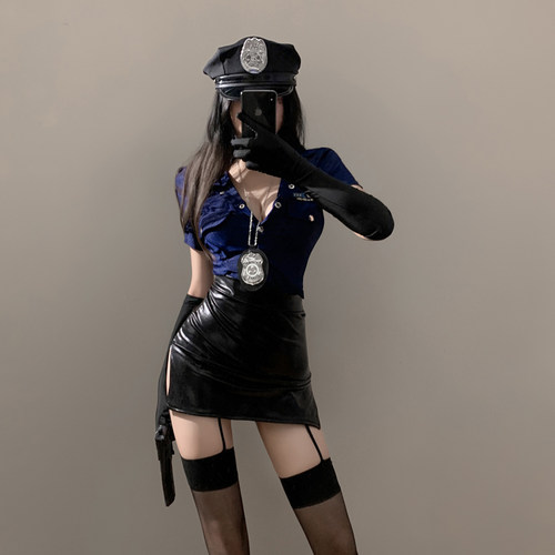 御姐风性感女警制服空姐包臀短裙