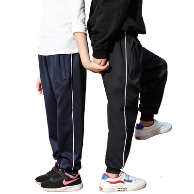 小学生两道杠男童深蓝色校服裤子
