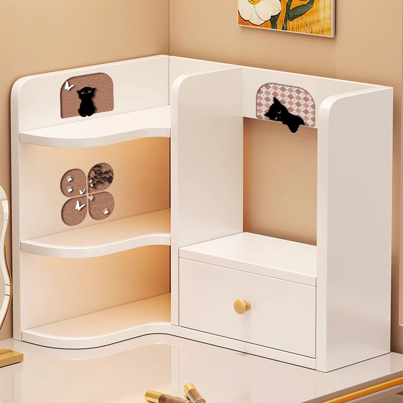 桌面书架办公室工位置物架简易学生宿舍小柜子转角收纳桌上置物架