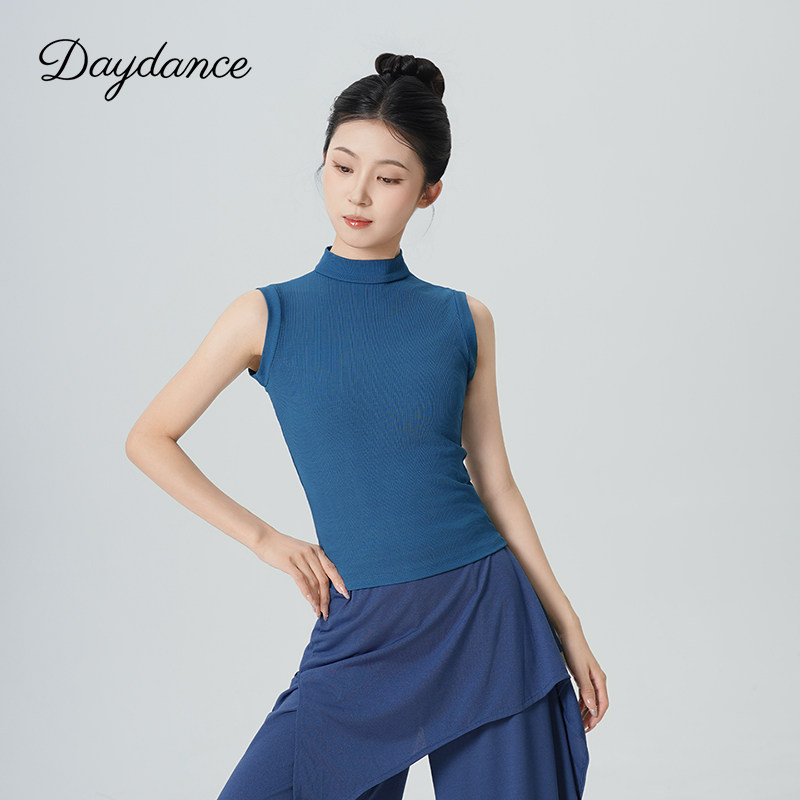 现代舞练功服无袖上衣夏季中国古典舞立领舞蹈服背心日常可穿套装