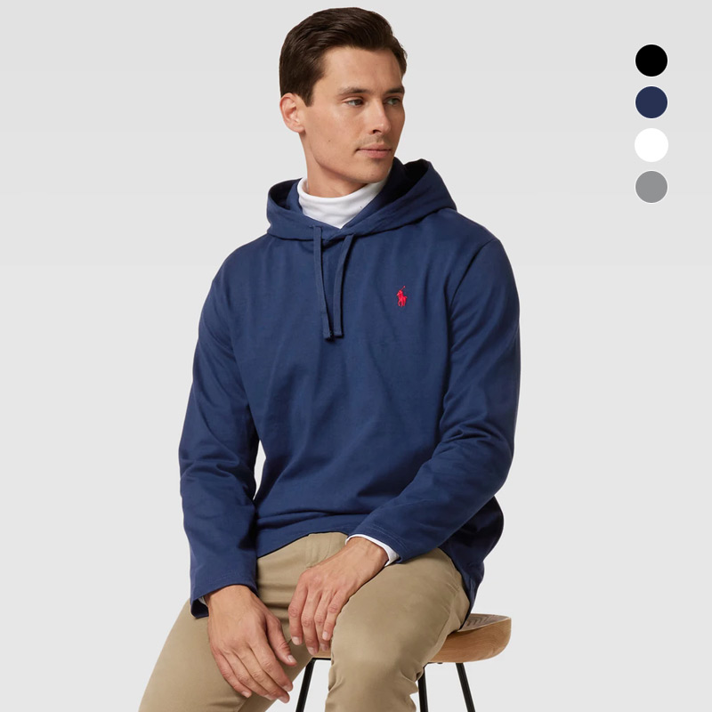 POLO RALPH LAUREN拉夫劳伦纯棉长袖T恤男小马标薄款休闲连帽卫衣
