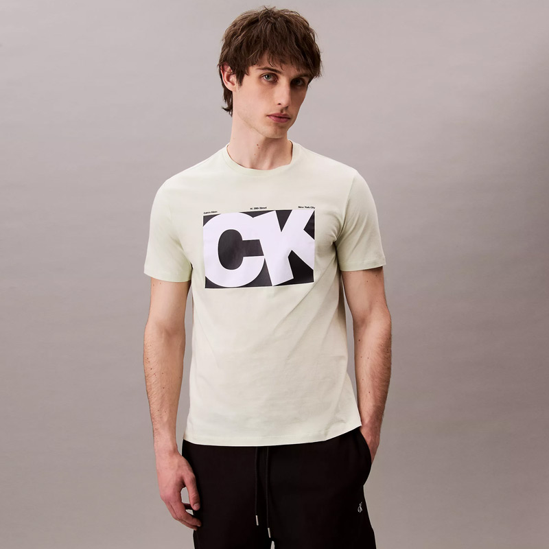 Calvin Klein/凯文克莱2025新款男装纯棉CK胶印花休闲时尚短袖T恤