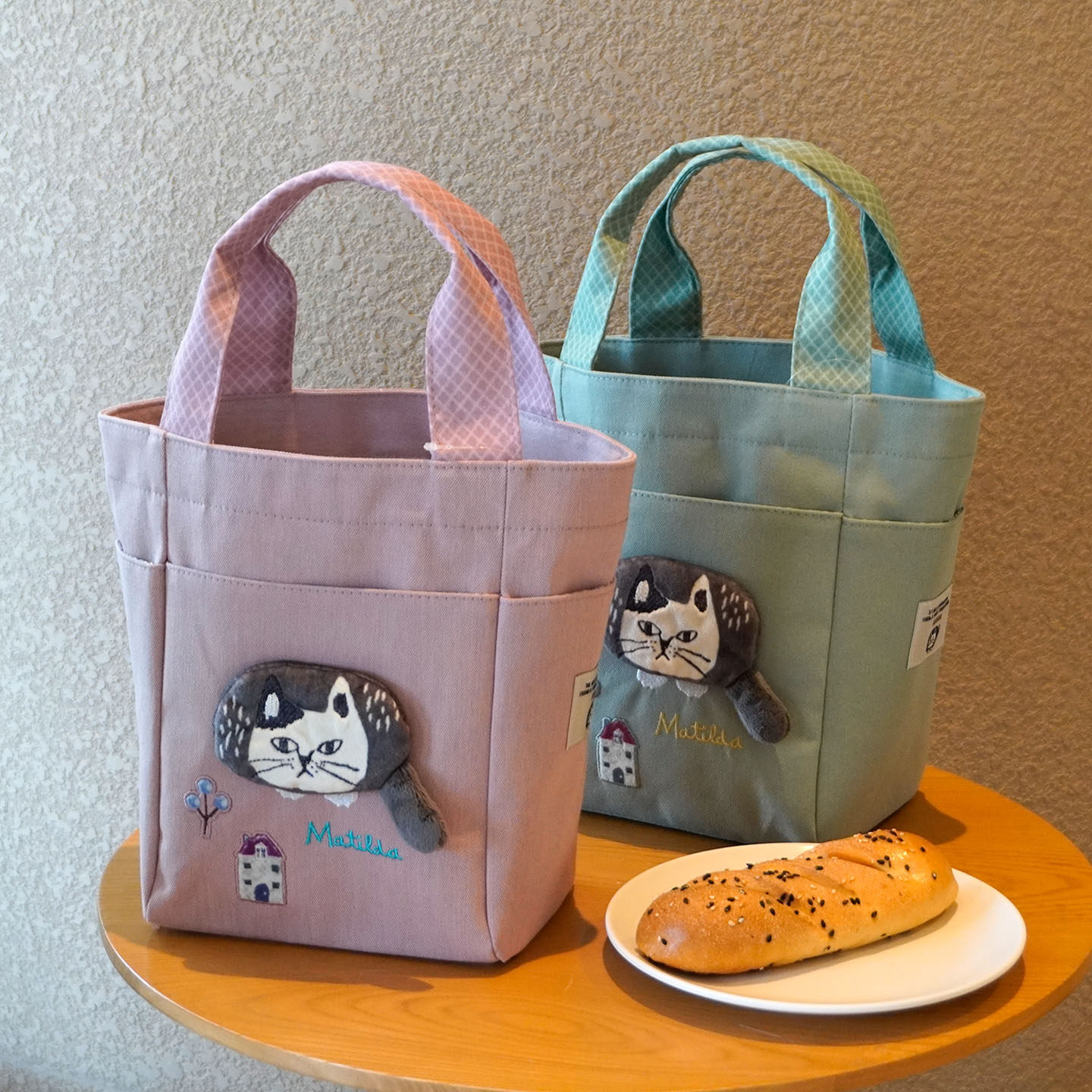 日本kusuguru刺绣立体猫咪帆布手提包女小众水桶包购物通勤饭盒包,箱包皮具/热销女包/男包,时尚帆布包,淘宝优惠券,粉丝福利购,淘宝优惠卷