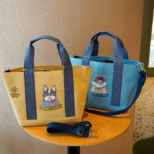 日本卡通动物帆布托特包