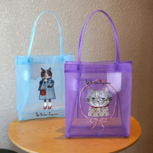 重工刺绣夏日马卡龙糖果色网纱包日本正品 手提包高级感礼品袋