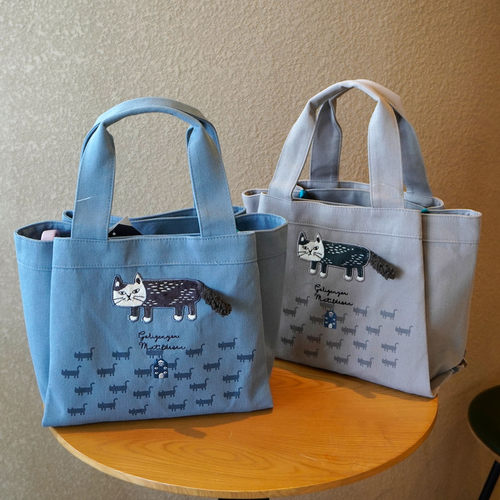 日本卡通猫咪帆布包手提托特包
