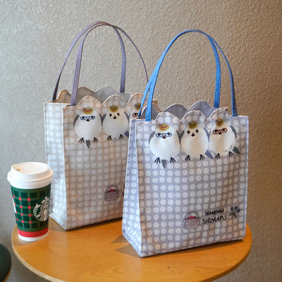 日系kusuguru刺绣小鸡帆布手提包