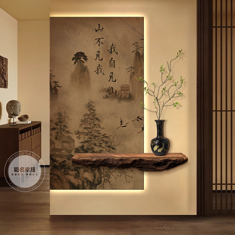 新中式玄关装饰画高级感入户