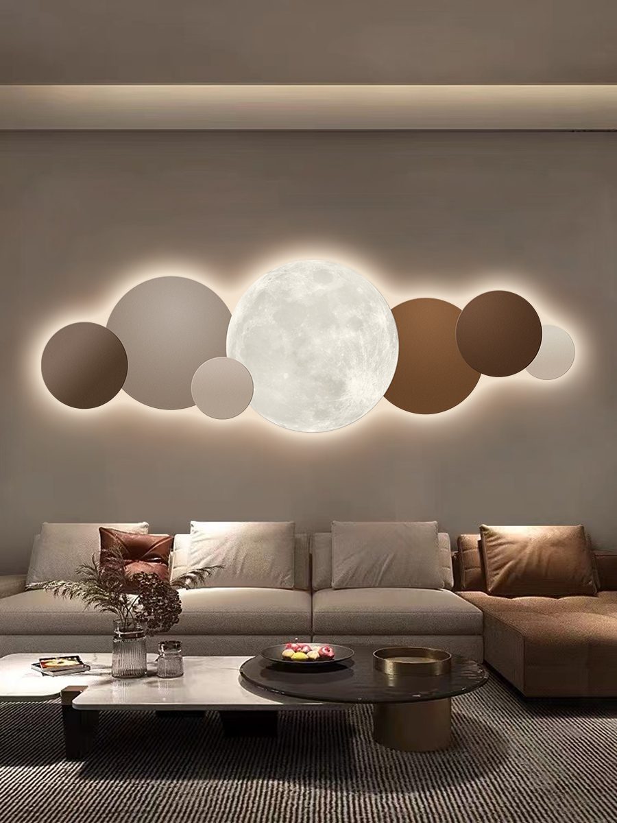 现代简约客厅装饰画led灯画抽象艺术沙发背景墙挂画高档卧室壁画