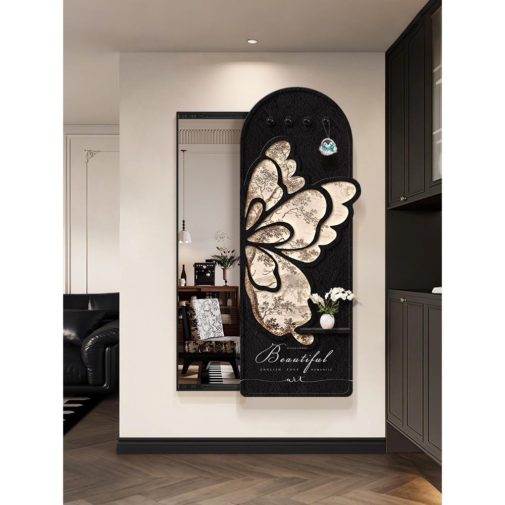 中古风玄关全身镜装饰画卧