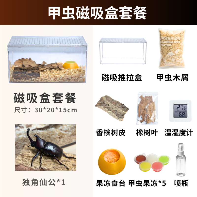 【甲虫饲养套餐】独角仙成虫饲养盒卡布达懒人宠物好养宠物甲虫