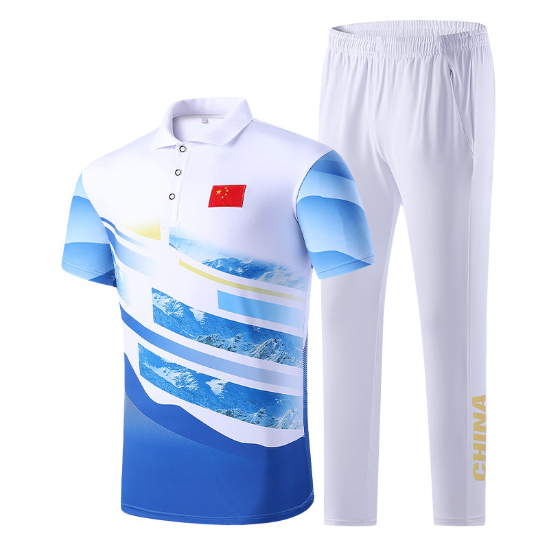 CHINESE TEAM SPORTSWEAR SUIT MENS SUMMER SHORT-SLEEVED SPORTS TRAINING COMPETITION MEDAL UNIFORM SPORTS UNIFORM NATIONAL UNIFORM CUSTOMIZATION