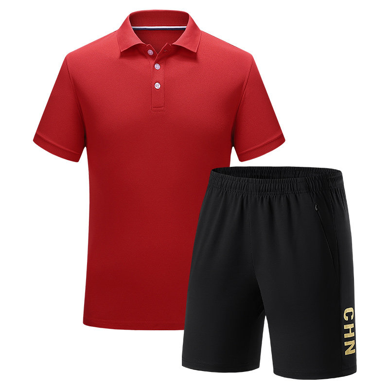 CHINESE TEAM SPORTS POLO SHIRT SUMMER MENS TOPS SPORTS TRAINING RUNNING CLOTHES WOMENS OVERALLS CUSTOM SHORT SLEEVE SPORTS SUITS