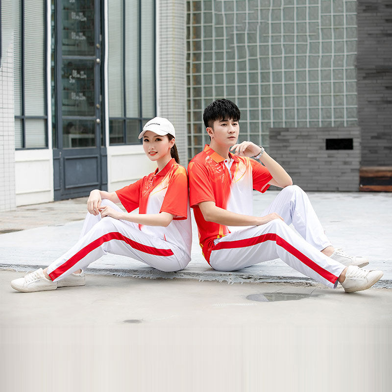 SHORT-SLEEVED TRACKSUITS WOMENS SUMMER HIKING RUNNING AND RUNNING APPAREL SPORTS MEETING APPEARANCE CLOTHES COMPETITION UNIFORMS AND PERFORMANCE TEAM UNIFORMS