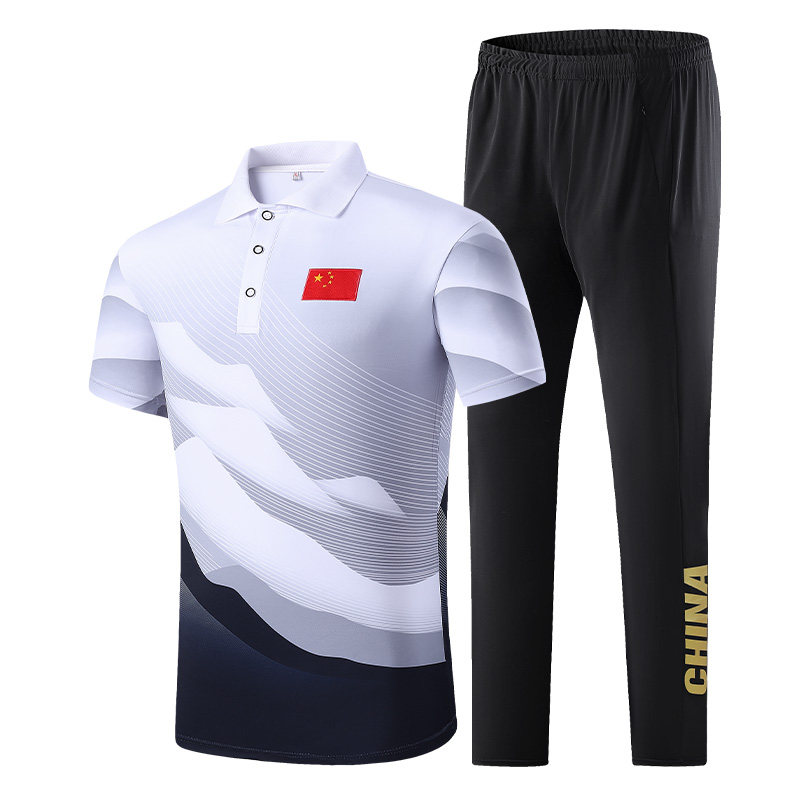 CHINESE TEAM SPORTSWEAR SUIT MENS SUMMER SHORT-SLEEVED SPORTS TRAINING COMPETITION MEDAL UNIFORM SPORTS UNIFORM NATIONAL UNIFORM CUSTOMIZATION