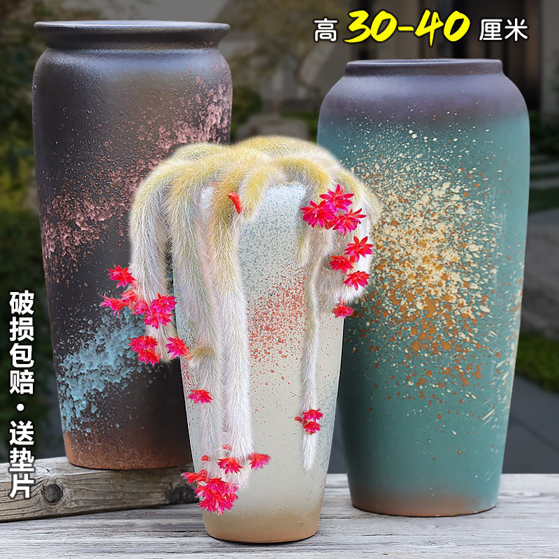 特价款复古粗陶九尾狐高盆