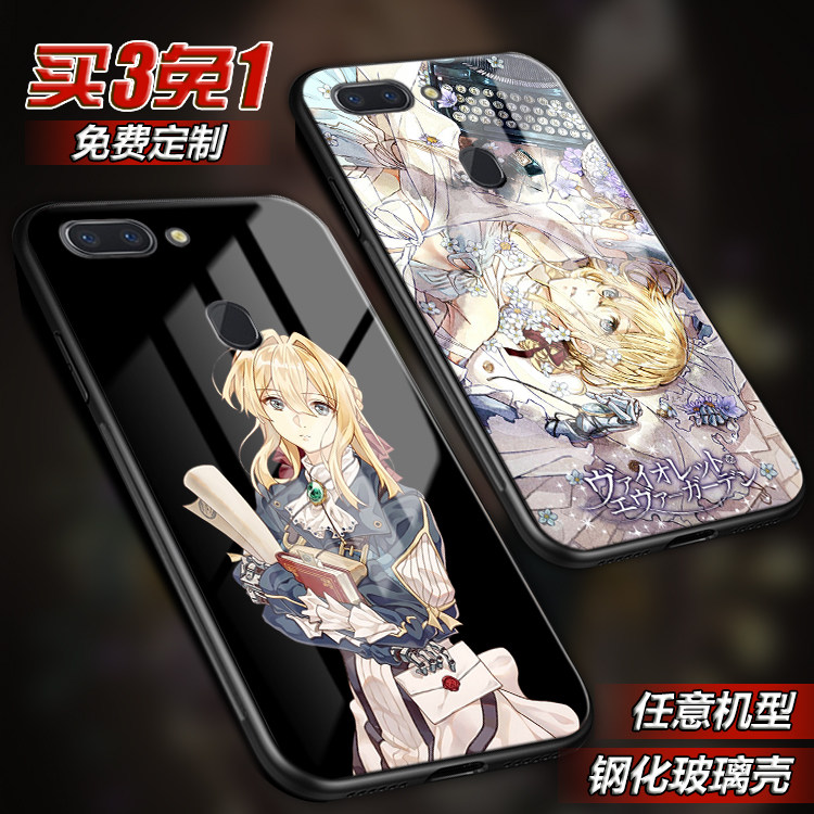 紫罗兰适用oppor15永恒花园x reno10x薇尔莉特k3玻璃a9x手机壳a11