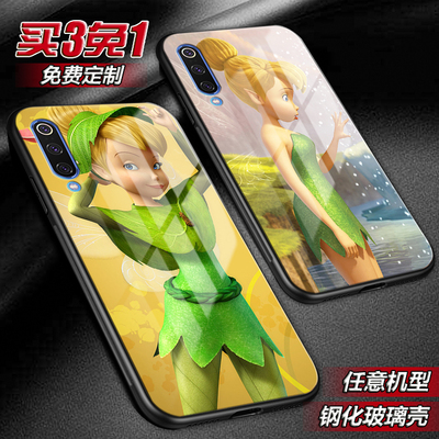 奇妙仙子TinkerBell适用小米cc9p红米note9 8玻璃k30pro手机壳20