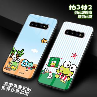 可爱萌大眼蛙卡通适用三星a56a55a54a53a16a36 s25ultras24s23s22s21s20女熊9+玻璃s10手机壳note20 a71定制