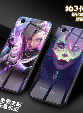 守望先锋 SOMBRA黑影适用oppoa83 realmeQ a5玻璃FindX2手机壳 潮