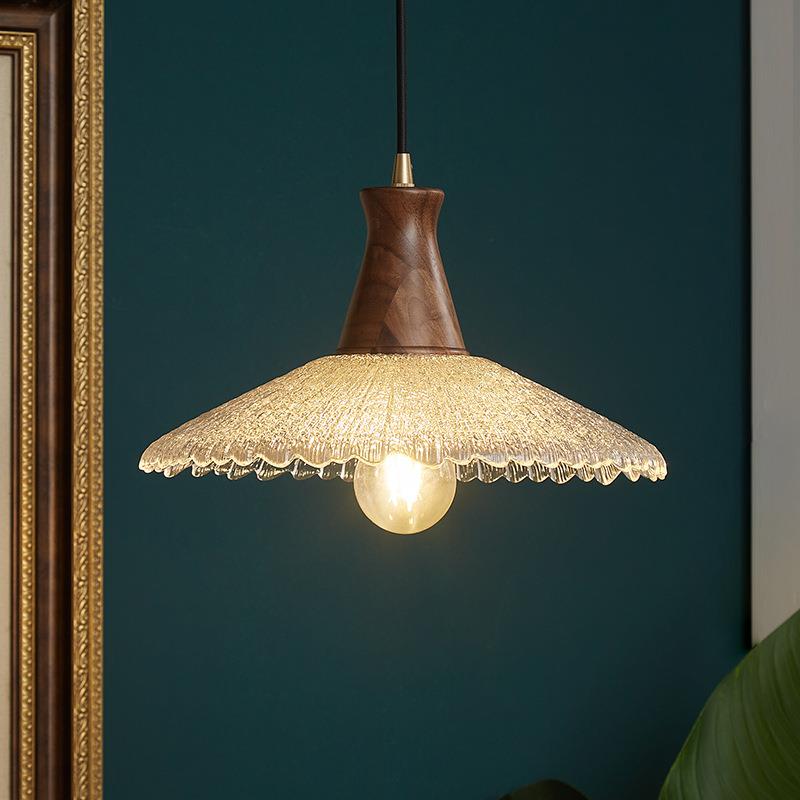 日式覆古简约吊灯餐厅咖啡厅入口阳台湾窗通道黄铜玻璃吊灯