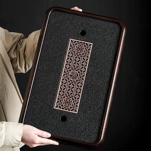 家用人造石蓄水盘办公室简约蓄排一体沥水茶海干泡盘 茶盘2024新款