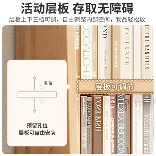 全实木落地书架家用置物架松木书桌旁超薄收纳架儿童简易客厅书柜