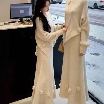 巨好看韩系温柔风时尚针织毛衣裙