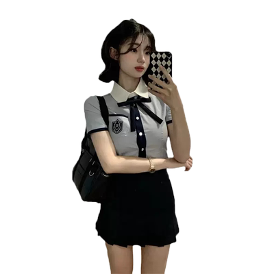 小个子炸街学院风JK制服衬衫套装