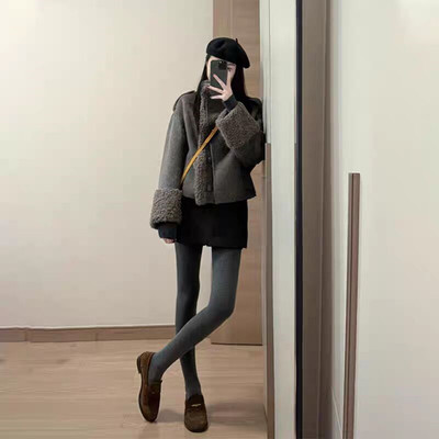 独特小个子超好看绝美毛呢外套女