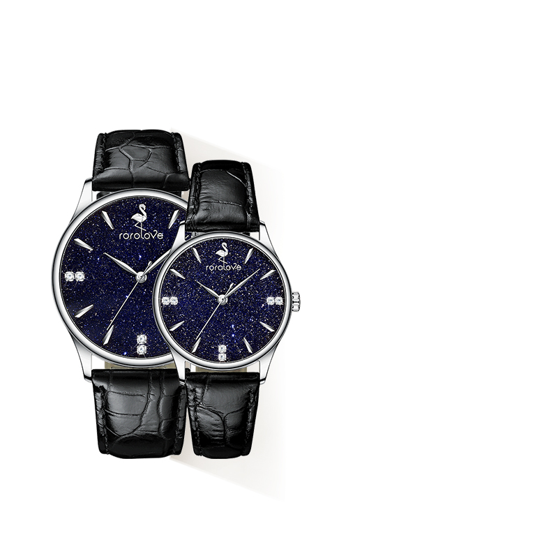 rorolove镶嵌天然钻石情侣对表