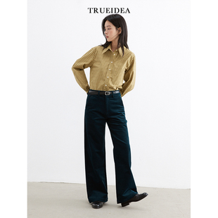 trueidea24春秋款 复古百搭巨显腿直灯芯绒直筒裤