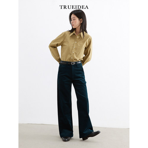 trueidea百搭复古显瘦灯芯绒直筒