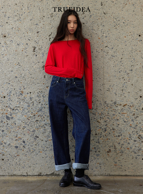 trueidea25新品 精制赤耳红边日系单宁直筒牛仔裤 四季长青百搭款