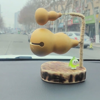 新款创意桌面摆件车载木鱼敲打摇摆葫芦木鱼解压神器个性趣味